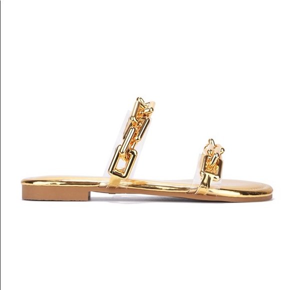 CHAINLOCK SANDALS GOLD - Picture 2 of 2
